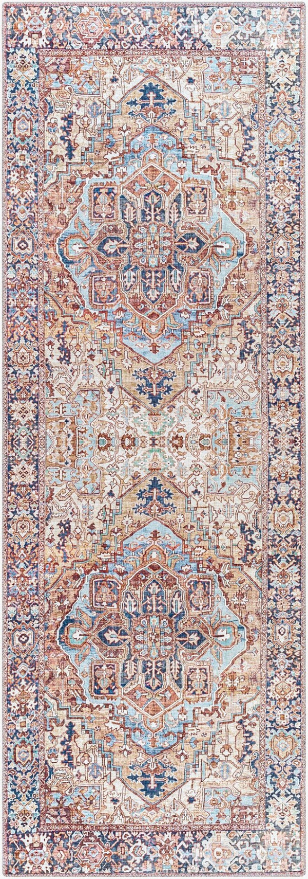 Livabliss Iris Flatweave Polyester Area Rug Traditional Pattern for Entryway or Accent Spaces Brown, Light Ol 2'7" x 7'7" IRS2360-2676