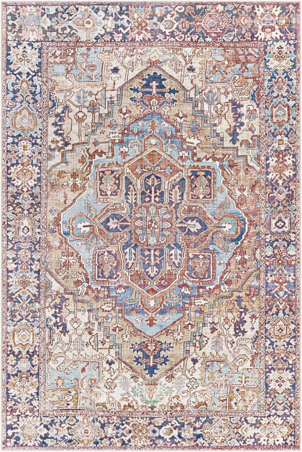Livabliss Iris Flatweave Polyester Area Rug Traditional Pattern for Entryway or Accent Spaces Brown, Light Ol 5' x 7'6" IRS2360-576