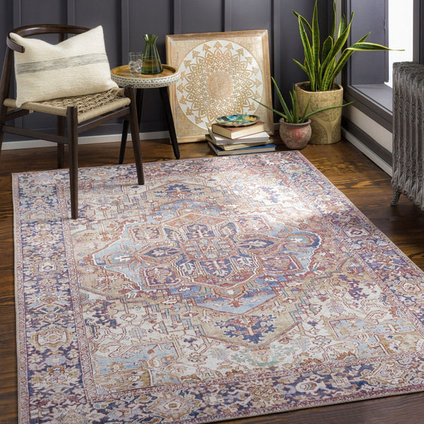 Livabliss Iris Flatweave Polyester Area Rug Traditional Pattern for Entryway or Accent Spaces Brown, Light Ol 5' x 7'6" IRS2360-576