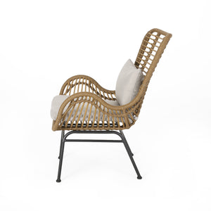 English Elm Tapscott All-weather Rattan Outdoor Accent Chairs Set of 2 with Cushions 65044.00LBRN