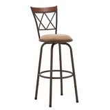 Homelegance By Top-Line Donaghy Double X-Back Wood Trim Adjustable Stools (Set of 3) Bronze Engineered Wood