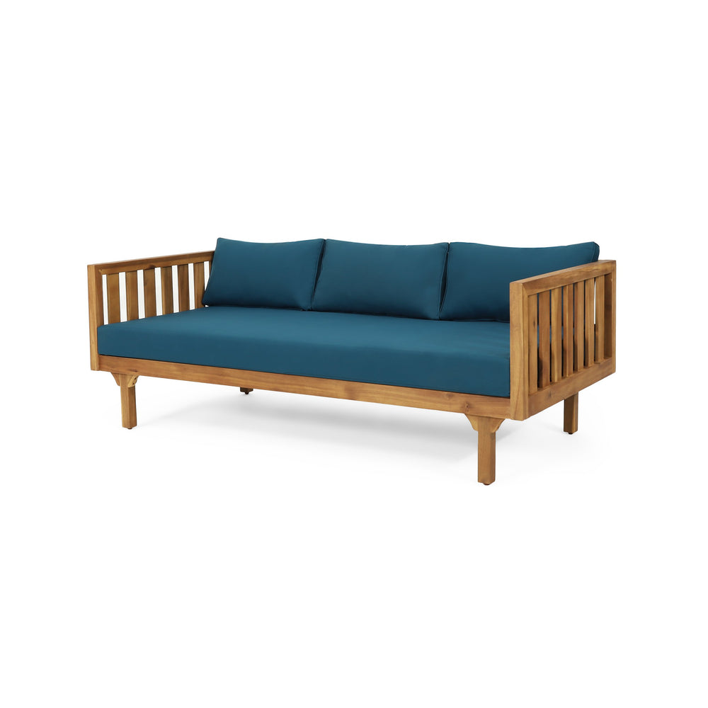 English Elm Christopher Knight Home® - Claremont 3 Seater Daybed - Stylish Teak-Finished Acacia Wood, Water-Resistant Cushions For Comfort 66327.00DT