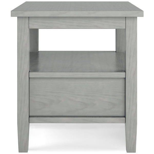 English Elm Warm Solid Wood 20-Inch Transitional End Table In Fog Grey – Stylish Storage For Any Room! B136P159705-GIGA