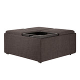 Homelegance By Top-Line Cormax Storage Ottoman Espresso Linen