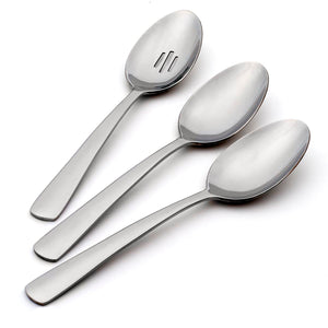 Lenox Oneida Aptitude Serving Spoons, Set of 3 Metallic, STAINLESS METAL H084003FM