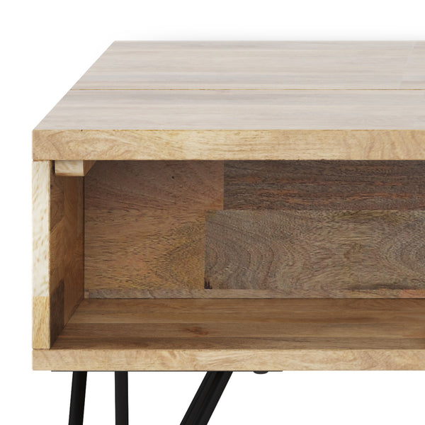 English Elm Hunter Small Lift Top Coffee Table - Handcrafted Mango Wood With Industrial Design & Storage Solutions B136P158744