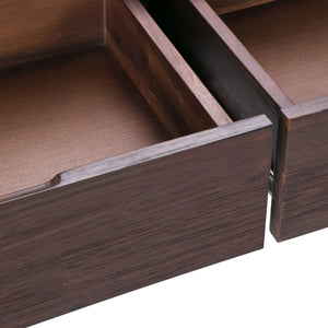 English Elm Lowry Console Sofa Table - Distressed Charcoal Brown, Solid Acacia, Modern Industrial Design, Storage B136P158851