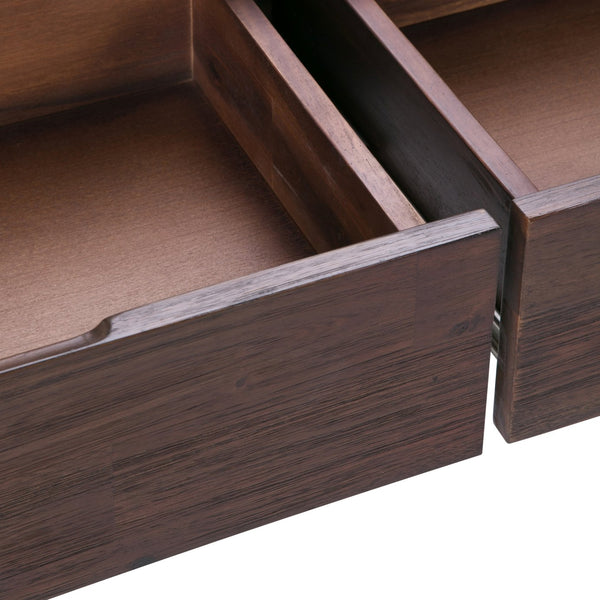 English Elm Lowry Console Sofa Table - Distressed Charcoal Brown, Solid Acacia, Modern Industrial Design, Storage B136P158851