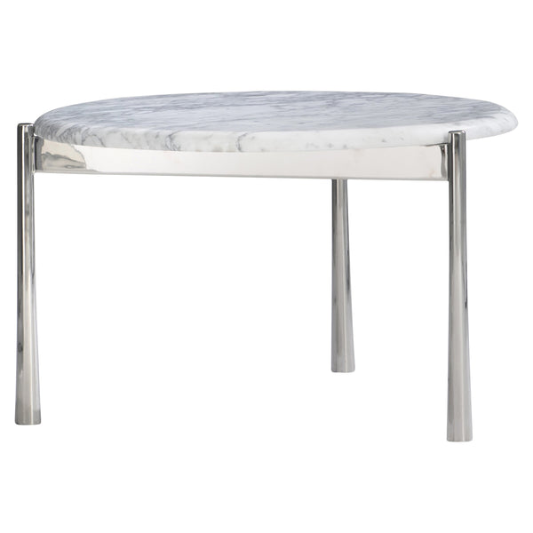 Bernhardt Bernhardt Arris Cocktail Table With Arabescato Marble Top & Polished Stainless Steel Base, 17" H 321011