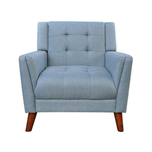 English Elm Christopher Knight Home® - Greenmont Upholstered Armchair with Tufted Back, Flared Arms & Birch Legs — Cozy Durable Craftsmanship Blue 30.5 L x 28.75 W x 18 H 62263.00BLU