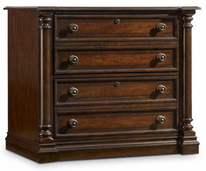 Hooker Furniture Leesburg Lateral File In Rich Mahogany Veneer — Two Locking Drawers For Secure Letter & Legal Storage 5381-10466