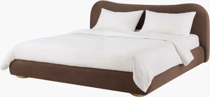 Surya Isbah Low Profile Fully Upholstered Foam Padded Bed for Modern Minimalist Bedrooms 41"H x 88"W x 93"D ISBA001-K