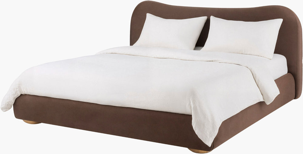 Surya Isbah Low Profile Fully Upholstered Foam Padded Bed for Modern Minimalist Bedrooms 41"H x 72"W x 93"D ISBA001-Q
