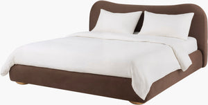Surya Isbah Low Profile Fully Upholstered Foam Padded Bed for Modern Minimalist Bedrooms 41"H x 72"W x 93"D ISBA001-Q
