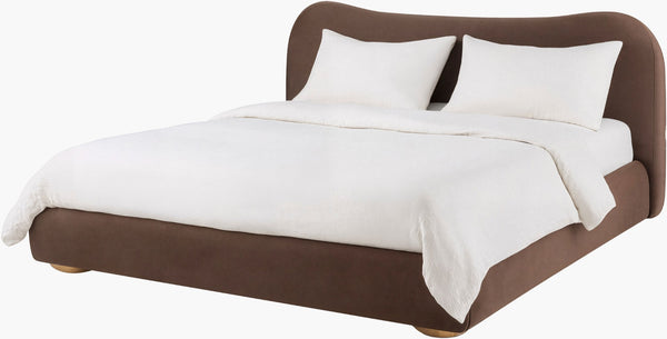Surya Isbah Low Profile Fully Upholstered Foam Padded Bed for Modern Minimalist Bedrooms 41"H x 72"W x 93"D ISBA001-Q