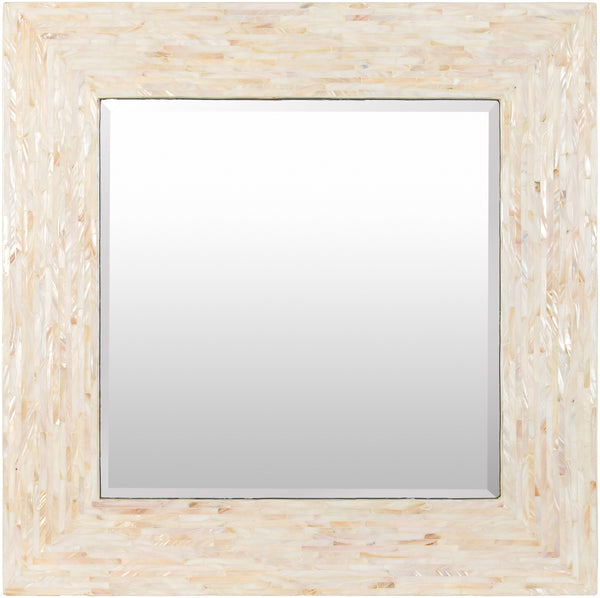 Iridescent ISC-010 32"H x 32"W x 1"D Accent Mirror ISC010-3232  Frame: Ivory Surya