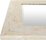 Iridescent ISC-010 32"H x 32"W x 1"D Accent Mirror ISC010-3232  Frame: Ivory Surya