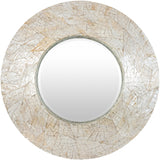 Iridescent ISC-011 32"H x 32"W x 3"D Accent Mirror ISC011-3232  Frame: Cream Surya