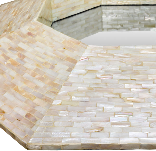 Iridescent ISC-012 32"H x 32"W x 4"D Accent Mirror ISC012-3232  Frame: Ivory Surya