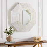 Iridescent ISC-012 32"H x 32"W x 4"D Accent Mirror ISC012-3232  Frame: Ivory Surya