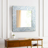 Iridescent ISC-015 32"H x 32"W x 1"D Accent Mirror ISC015-3232  Frame: Blue Surya