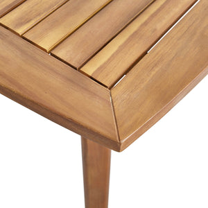 English Elm Indoor Solid Acacia Square Dining Table Mid-century Tapered Legs Teak Finish 63258.00