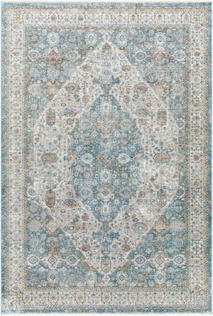 Surya Isfahan 3'3" X 4'11" Machine Woven Area Rug - Elegant Polyester Blend With Stylish Fringe Finish Dark Blue Viscose,Polyester,Acrylic Isf2301-325