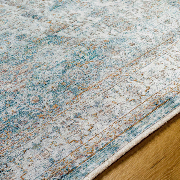 Surya Isfahan 3'3" X 4'11" Machine Woven Area Rug - Elegant Polyester Blend With Stylish Fringe Finish Dark Blue Viscose,Polyester,Acrylic Isf2301-325