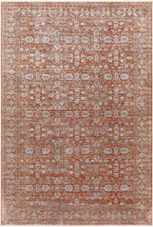 Surya Isfahan 3'3" X 4'11" Machine Woven Area Rug - Elegant Polyester Blend With Stylish Fringe Finish Rust Viscose,Polyester,Acrylic Isf2303-325