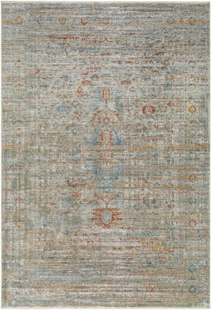 Isfahan ISF-2304 9' x 12' Machine Woven Rug ISF2304-912  Olive, Gray, Black, Rust, Amber, Dark Blue Surya