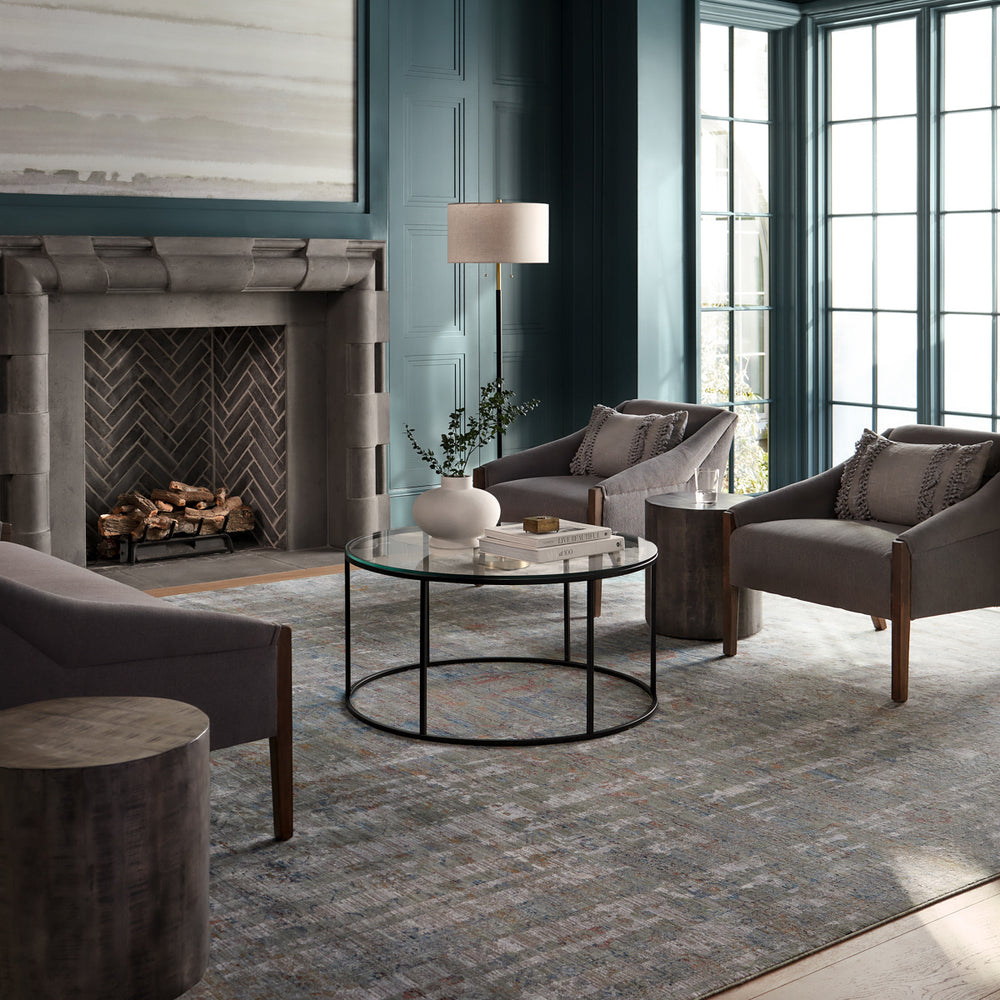 Isfahan ISF-2304 9' x 12' Machine Woven Rug ISF2304-912  Olive, Gray, Black, Rust, Amber, Dark Blue Surya