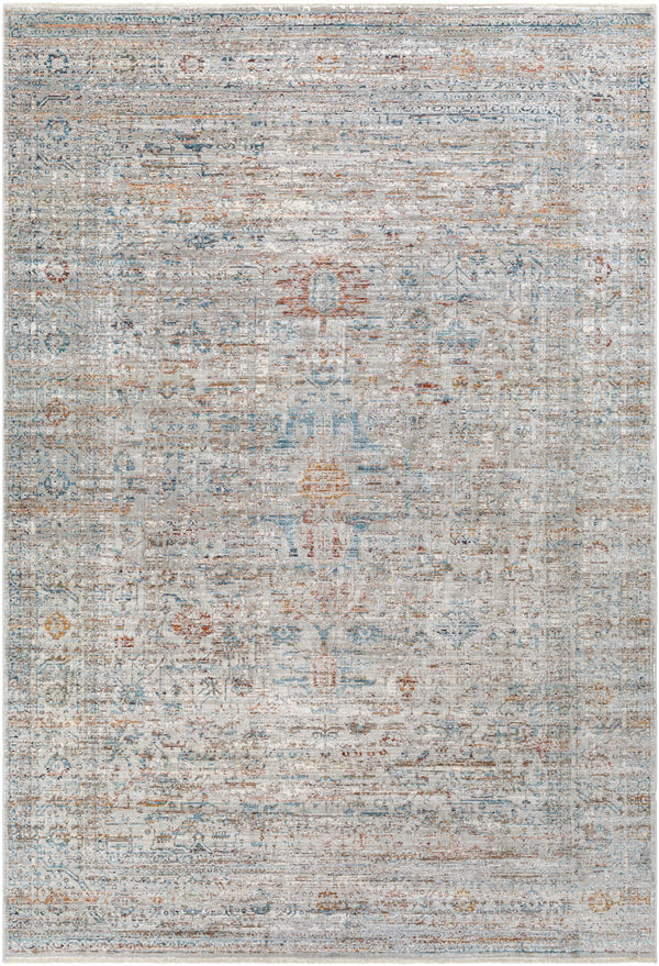 Isfahan ISF-2305 9' x 12' Machine Woven Rug ISF2305-912  Gray, White, Black, Rust, Dark Blue, Tan Surya