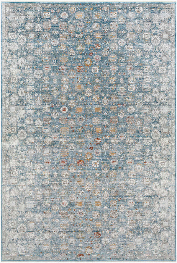 Surya Isfahan 3'3" X 4'11" Machine Woven Area Rug - Elegant Polyester Blend With Stylish Fringe Finish Gray Viscose,Polyester,Acrylic Isf2307-325