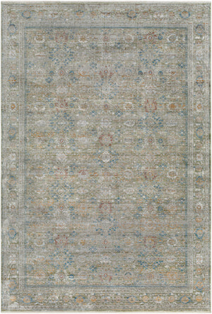Isfahan ISF-2308 9' x 12' Machine Woven Rug ISF2308-912  Olive, Gray, Black, Dark Blue, White, Rust Surya