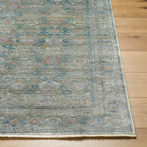 Isfahan ISF-2308 9' x 12' Machine Woven Rug ISF2308-912  Olive, Gray, Black, Dark Blue, White, Rust Surya