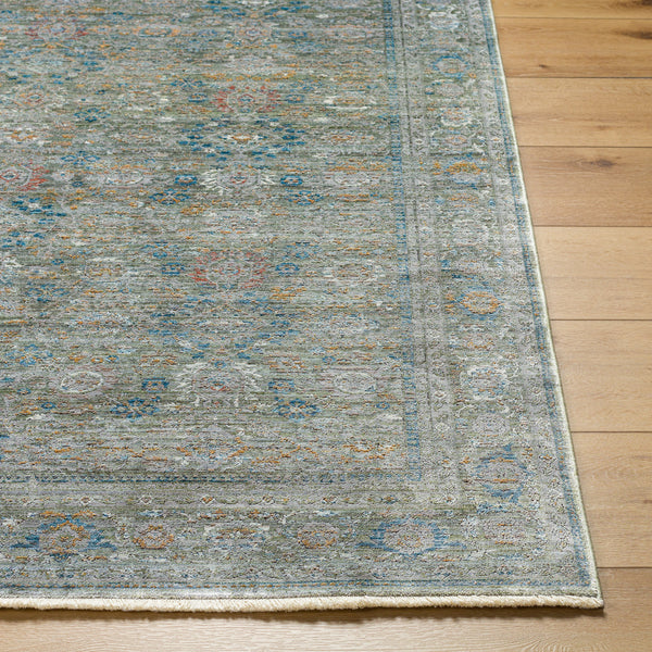 Isfahan ISF-2308 9' x 12' Machine Woven Rug ISF2308-912  Olive, Gray, Black, Dark Blue, White, Rust Surya