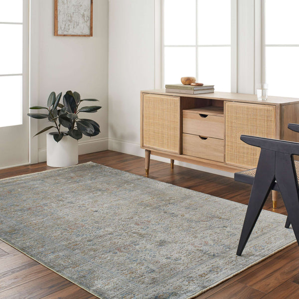 Surya Isfahan 3'3" X 4'11" Machine Woven Area Rug - Elegant Polyester Blend With Stylish Fringe Finish Olive Viscose,Polyester,Acrylic Isf2308-325