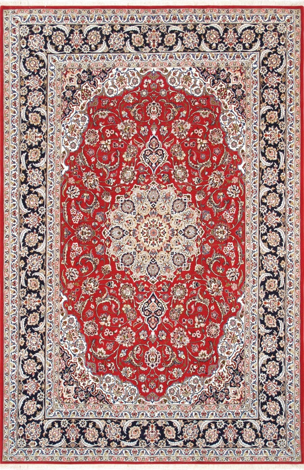 Pasargad Home Azerbaijan Collection Hand-knotted Silk & Wool Area Rug For Sophisticated Decor   032033