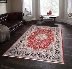 Pasargad Home Azerbaijan Collection Hand-knotted Silk & Wool Area Rug For Sophisticated Decor   032033