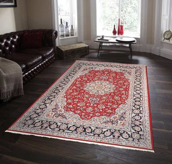 Pasargad Home Azerbaijan Collection Hand-knotted Silk & Wool Area Rug For Sophisticated Decor   032033