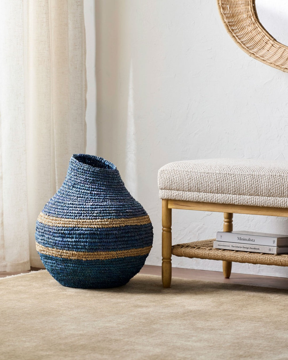 Surya Ishani Handcrafted Rattan Woven Basket Vase Bohemian Organic Accent for Any Room ISHA002-181616