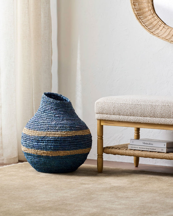 Surya Ishani Handcrafted Rattan Woven Basket Vase Bohemian Organic Accent for Any Room ISHA002-181616
