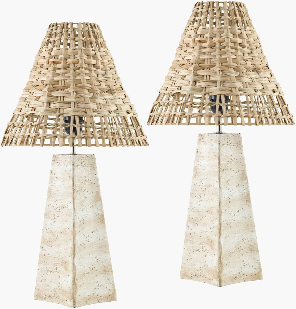 Livabliss Iskut Woven Rattan Table Lamp Organic Texture Ambient Glow for Living Room Bedroom ISK002-SET