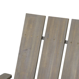 English Elm Zuma Solid Acacia Foldable Adirondack Chair Rustic Outdoor Lounger for Deck or Patio 68319.00GRY