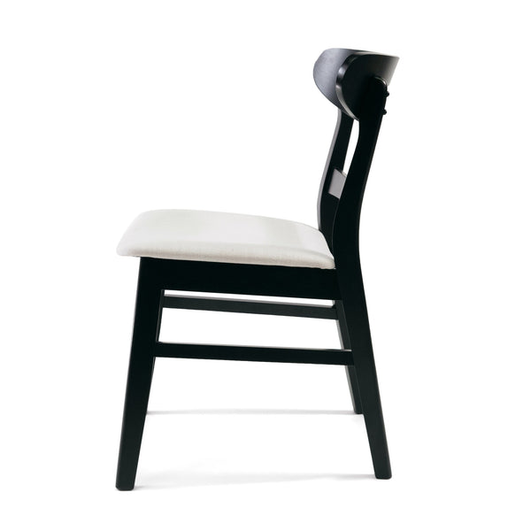 English Elm [video] Rubberwood Dining Chairs Set of 2 Upholstered Mid-century Seats for Modern Homes Light Beige 58915.00LBEBLK