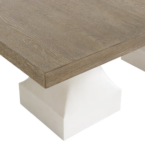 Bernhardt Bernhardt Aventura Dining Table With Marcona White Oak Top, Tusk Pedestals & Two 20" Removable Leaves K1858