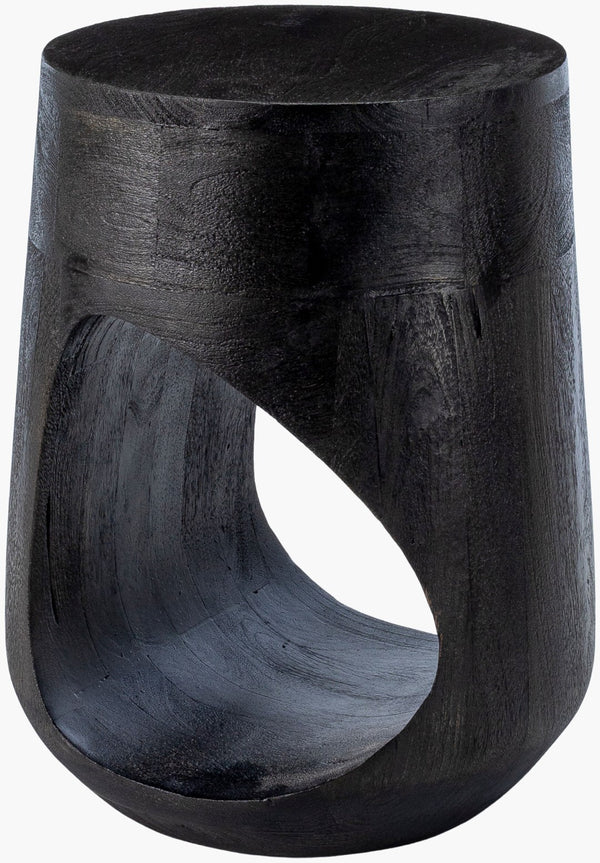 Surya Isiri End Table - Elegant 20"H X 14"W X 14"D Mango Wood Design For Modern Living Spaces Top, Black,Base, Black Mango Wood,Mango Wood Isri001-181414