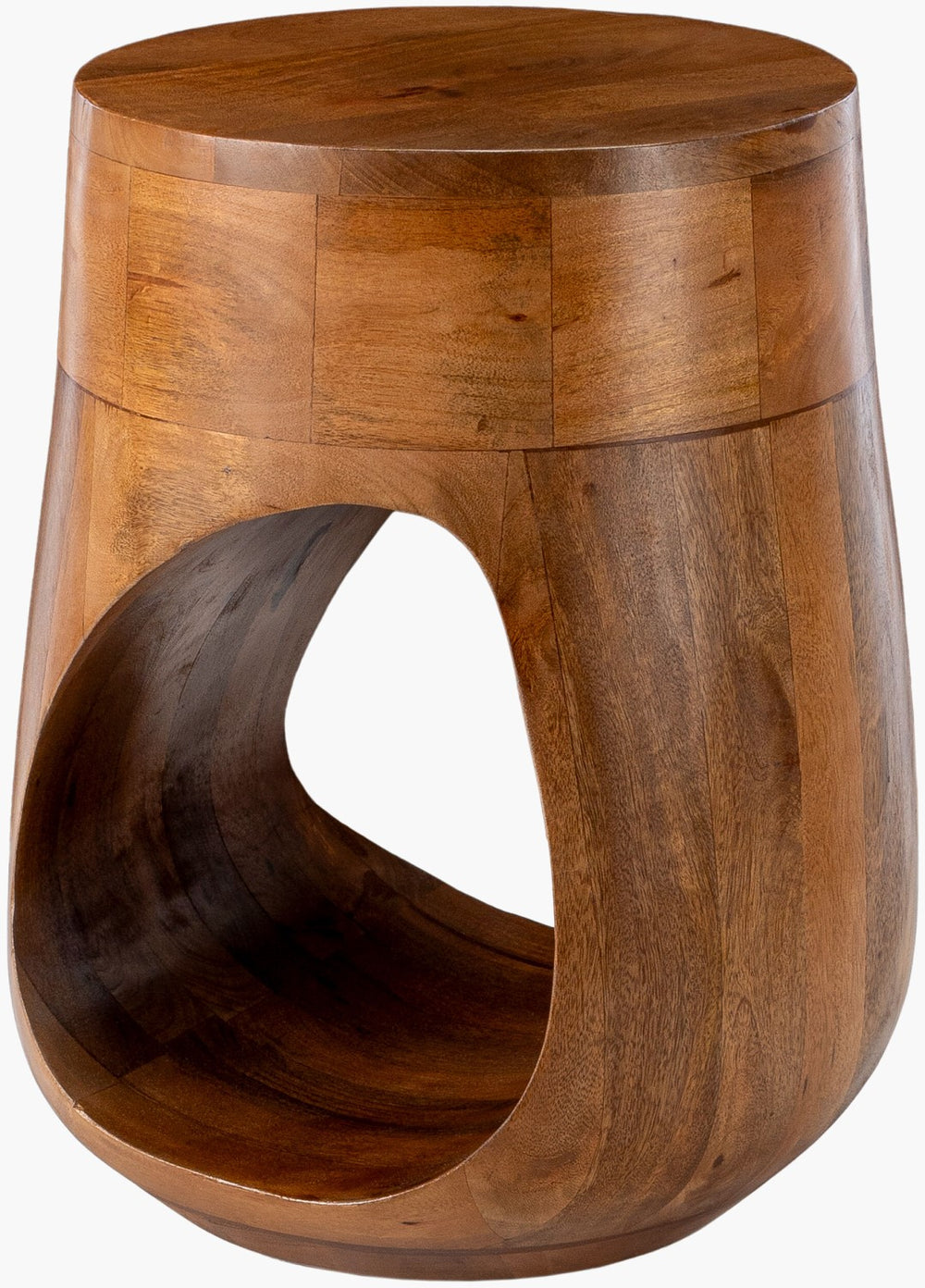 Surya Isiri End Table - Elegant 20"H X 14"W X 14"D Mango Wood Design For Modern Living Spaces Top, Black,Base, Black Mango Wood,Mango Wood Isri001-181414