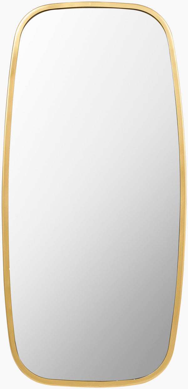 Surya Inverness 31” Modern Metal Accent Mirror - Versatile Vertical/Horizontal Design For Any Room Decor Frame, Gold Iron Iss001-3115