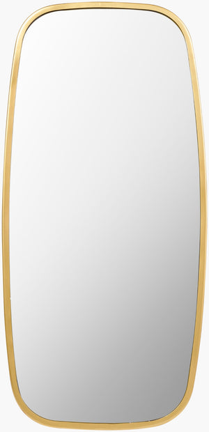 Livabliss Inverness Slim Metal Frame Wall Mirror Geometric Contemporary Accent for Entryway Gold 31"H x 15"W x 1"D ISS001-3115